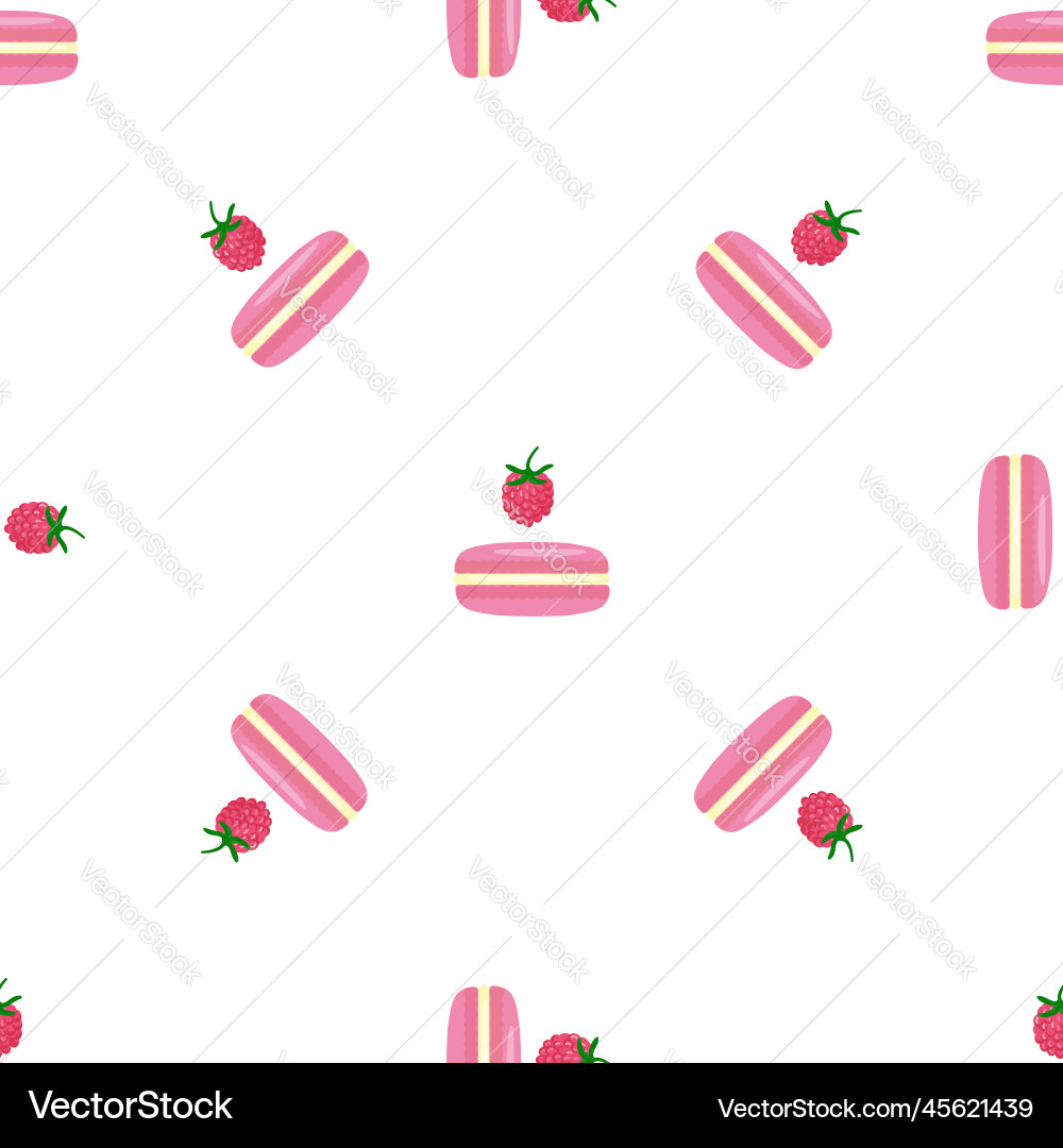 Raspberry macaroon pattern seamless Raspberry macaroon pattern seamless Vector Image