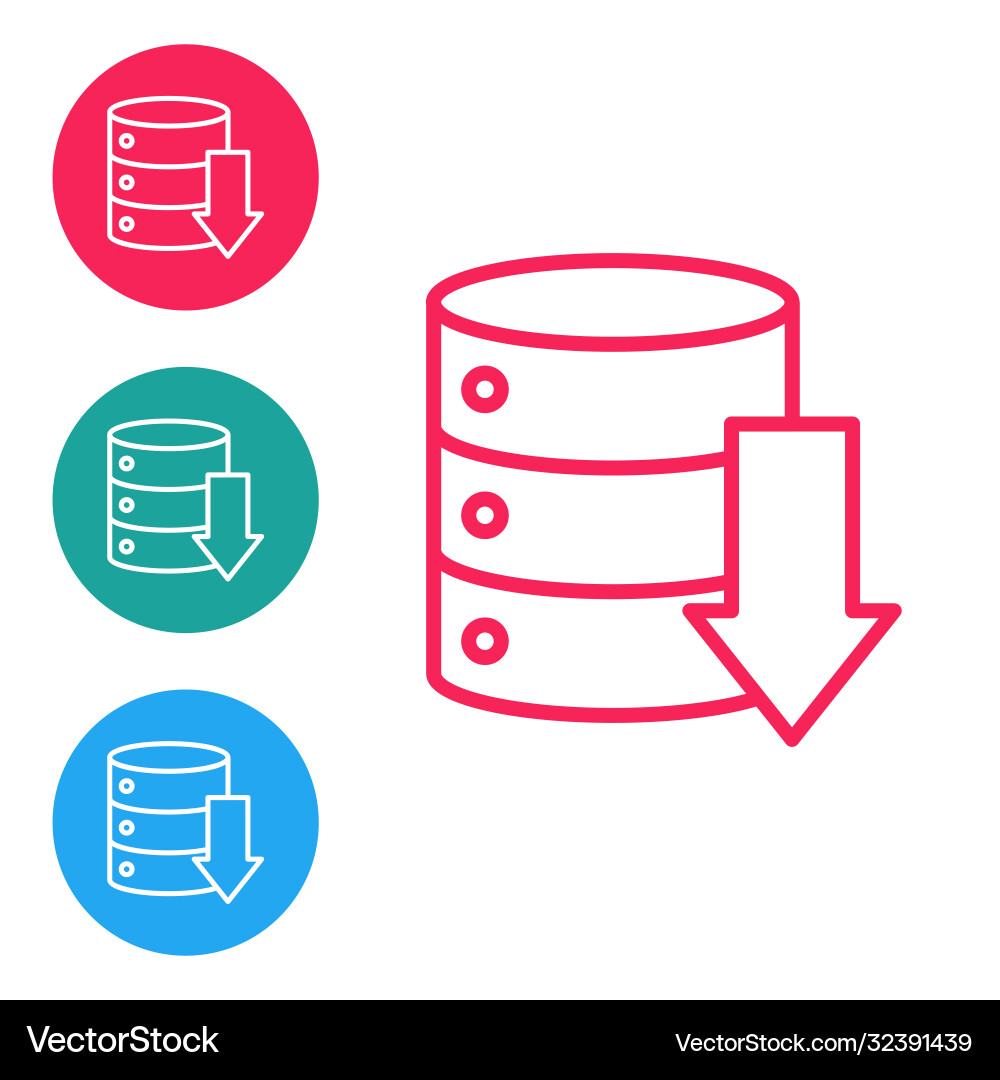 Red line server data web hosting icon isolated Vector Image