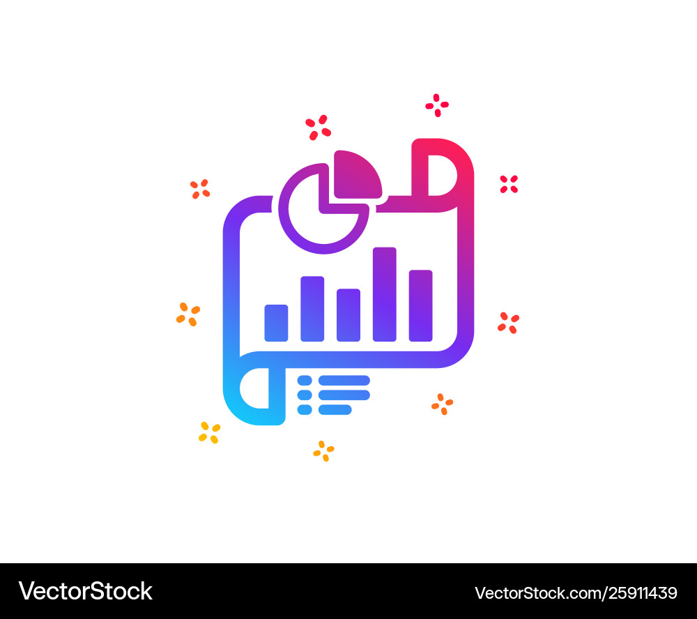 Report document icon column graph sign Report document icon column graph sign vector image