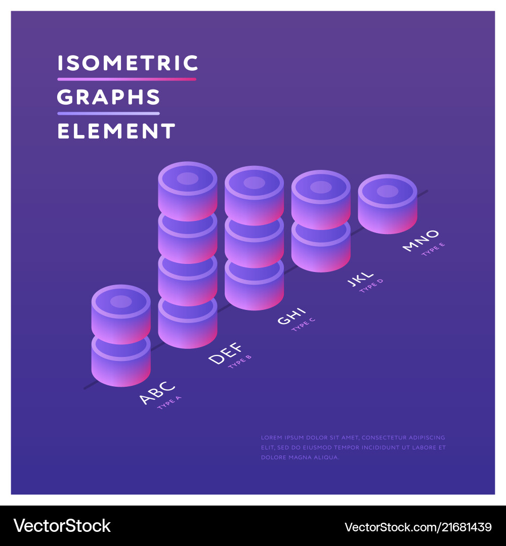 Round towers in design of isometric graph Round towers in design of isometric graph vector image
