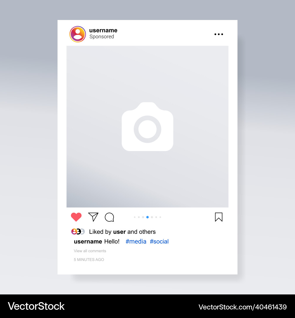 Screen interface in social media application Screen interface in social media application vector image