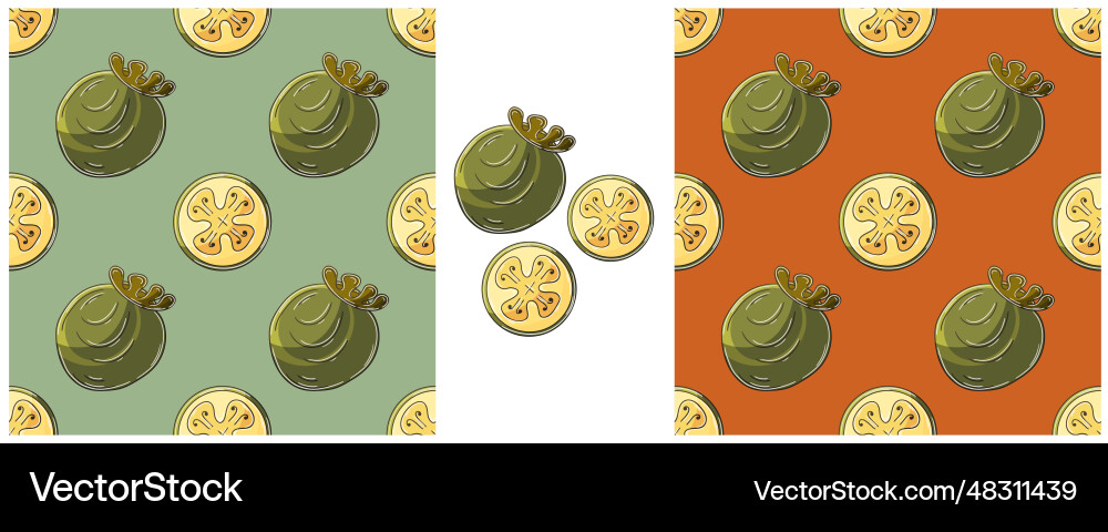 Seamless pattern color set in hand draw style can Vector Image