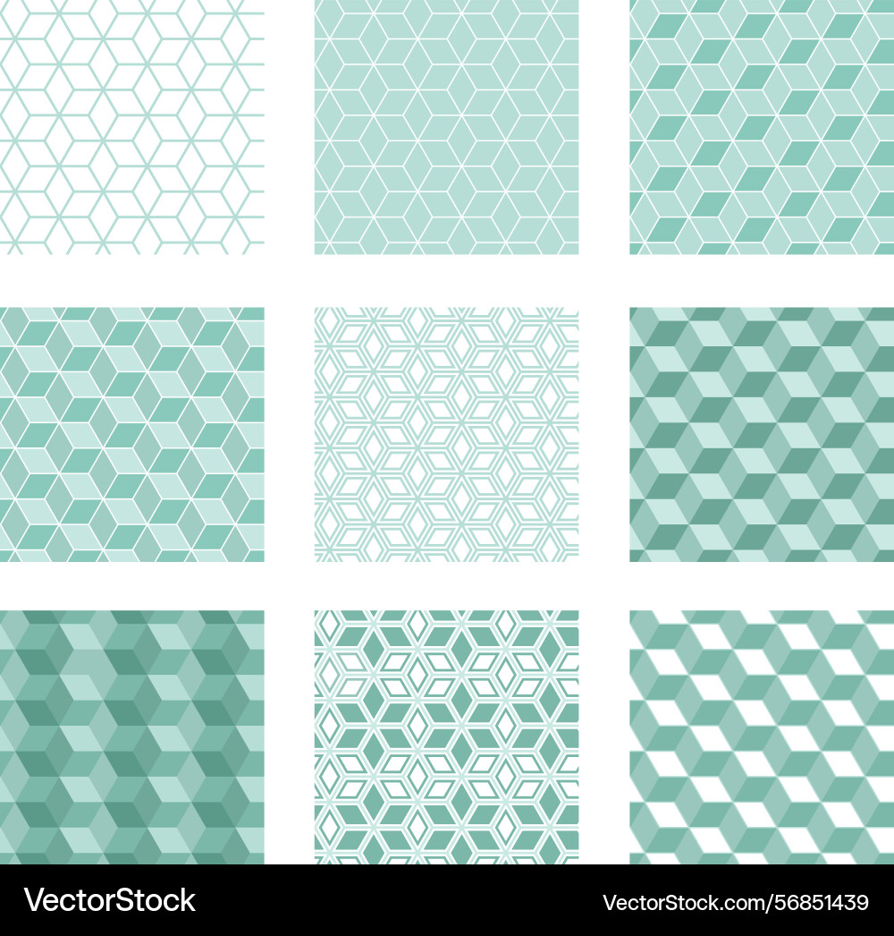 Seamless simple hexagon pattern collection vector image