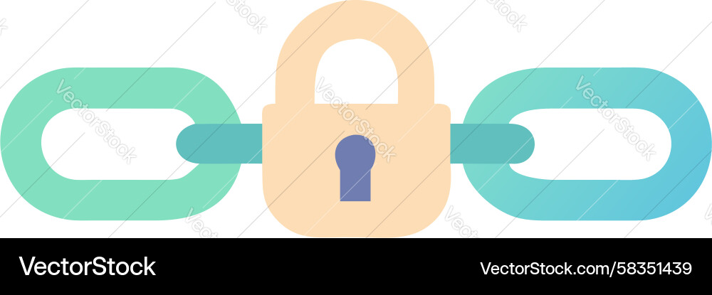 Secure Chain Lock Icon Vector Image