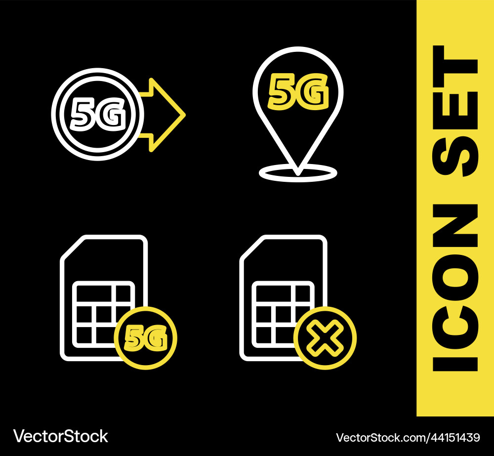 Set line location 5g network sim card rejected Set line location 5g network sim card rejected vector image