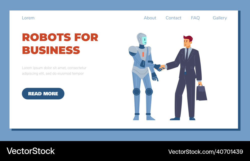 Smart robots for buiseness handshake between Smart robots for buiseness handshake between vector image