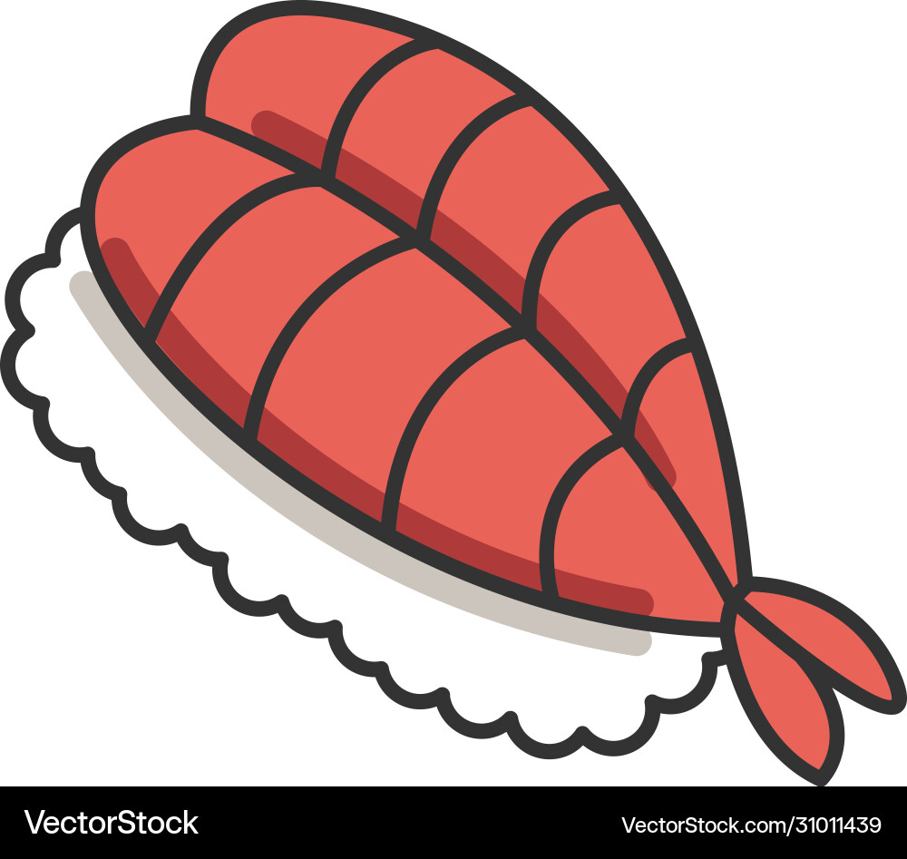 Sushi rgb color icon fresh seafood sashimi meal Sushi rgb color icon fresh seafood sashimi meal vector image