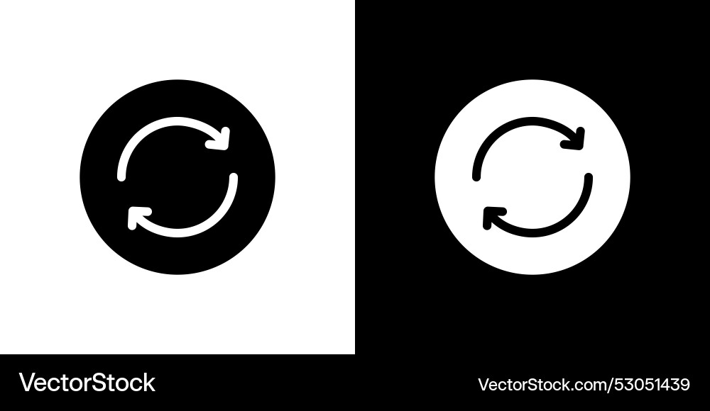 Synchronization icon flat fill set collection vector image