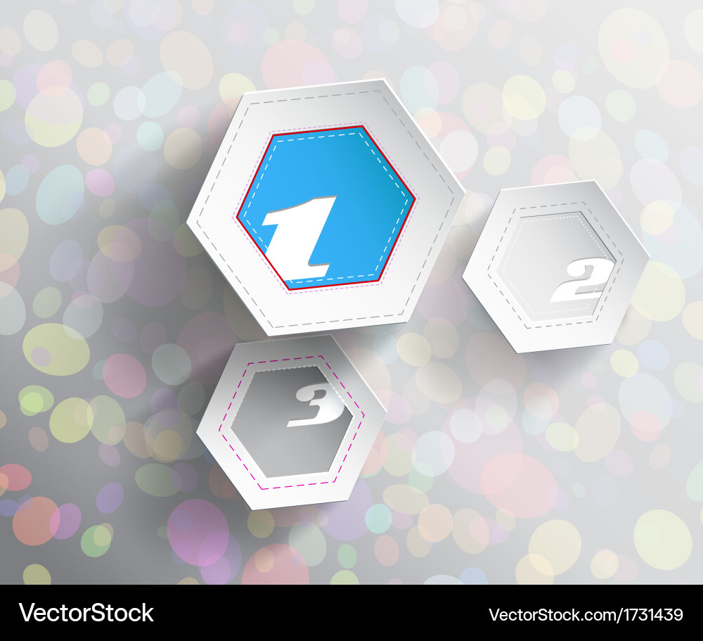 Tree hexagon paper objects with place for your Vector Image