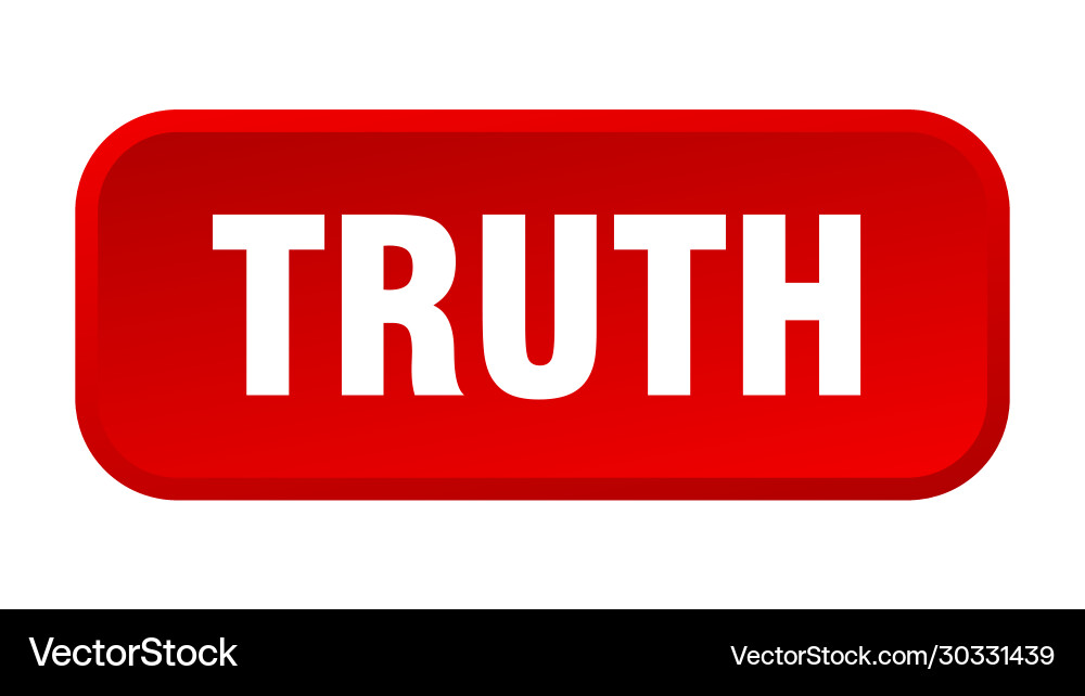 Truth button square 3d push Vector Image