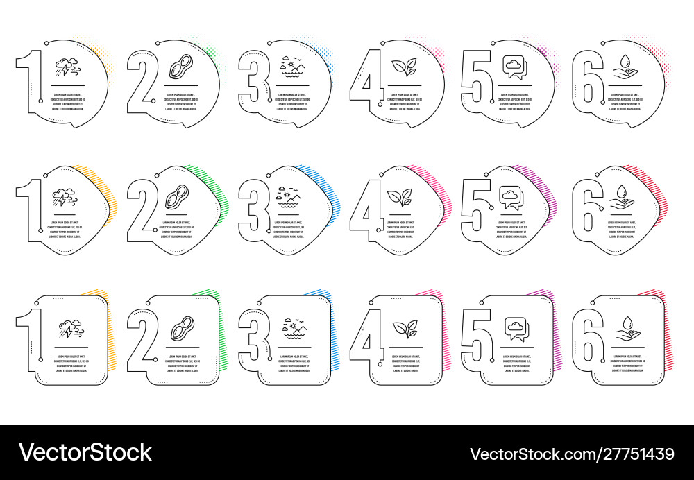 Water care peanut and sea mountains icons set Water care peanut and sea mountains icons set vector image