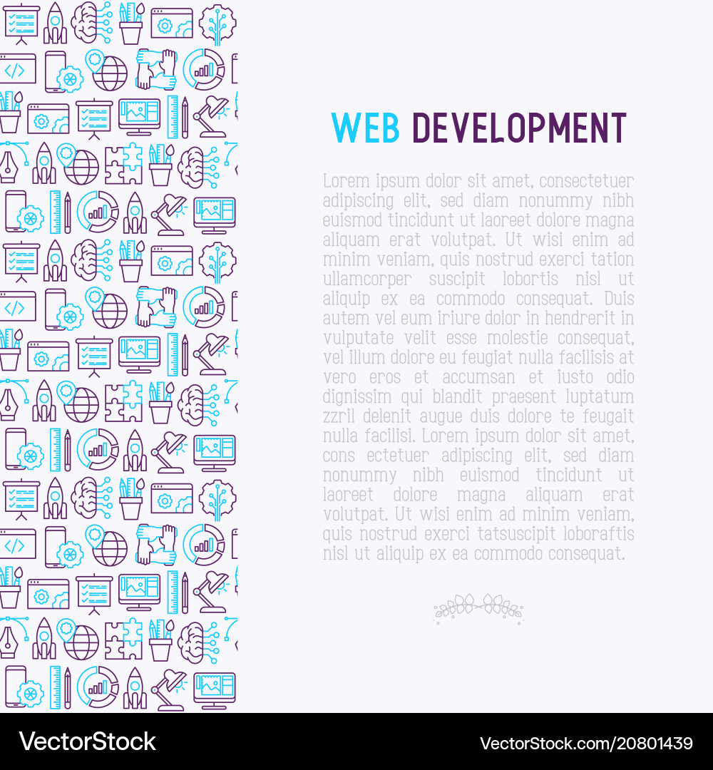 Web development concept with thin line icons Web development concept with thin line icons vector image