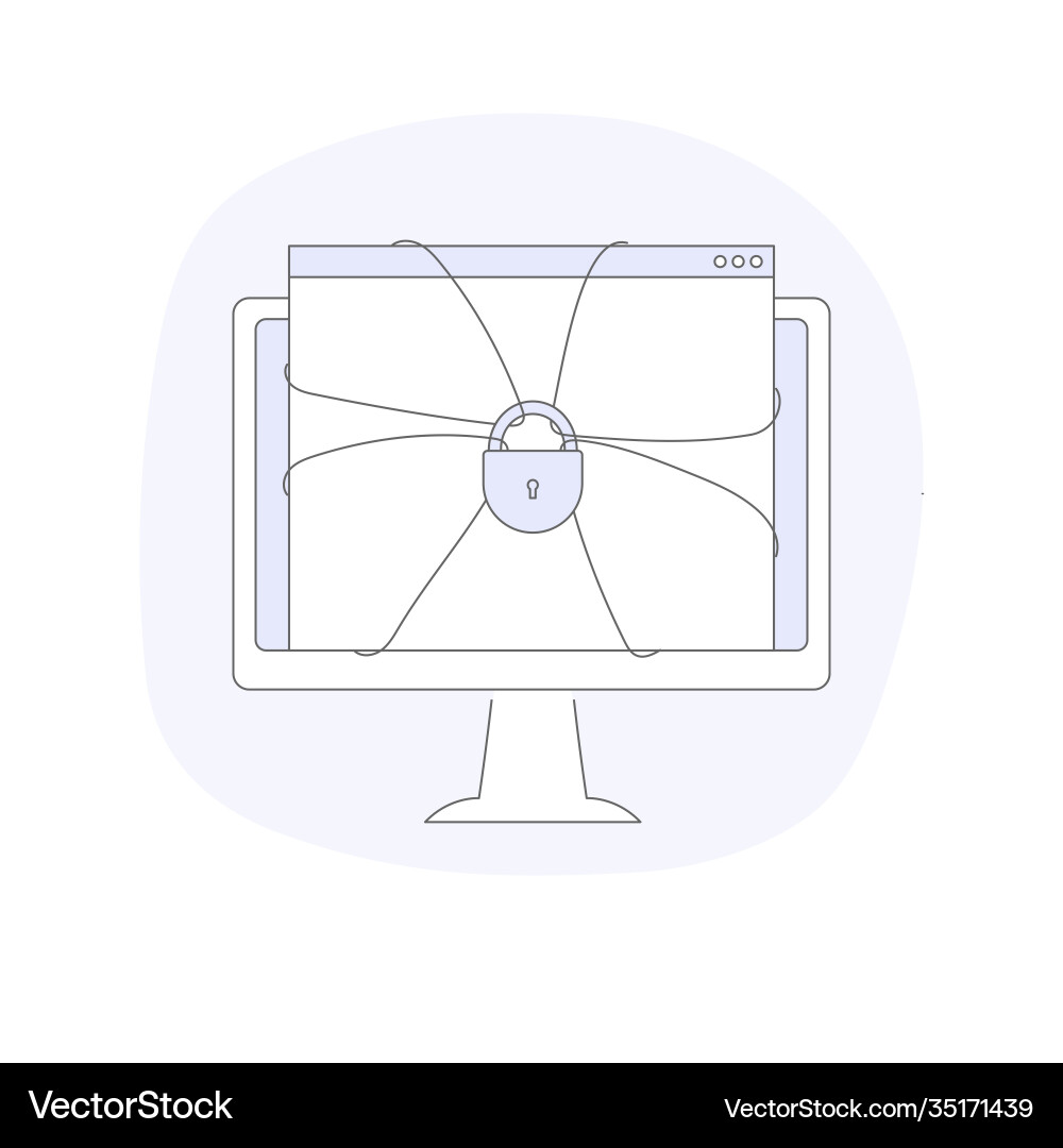 Web page under block website with lock secure Vector Image