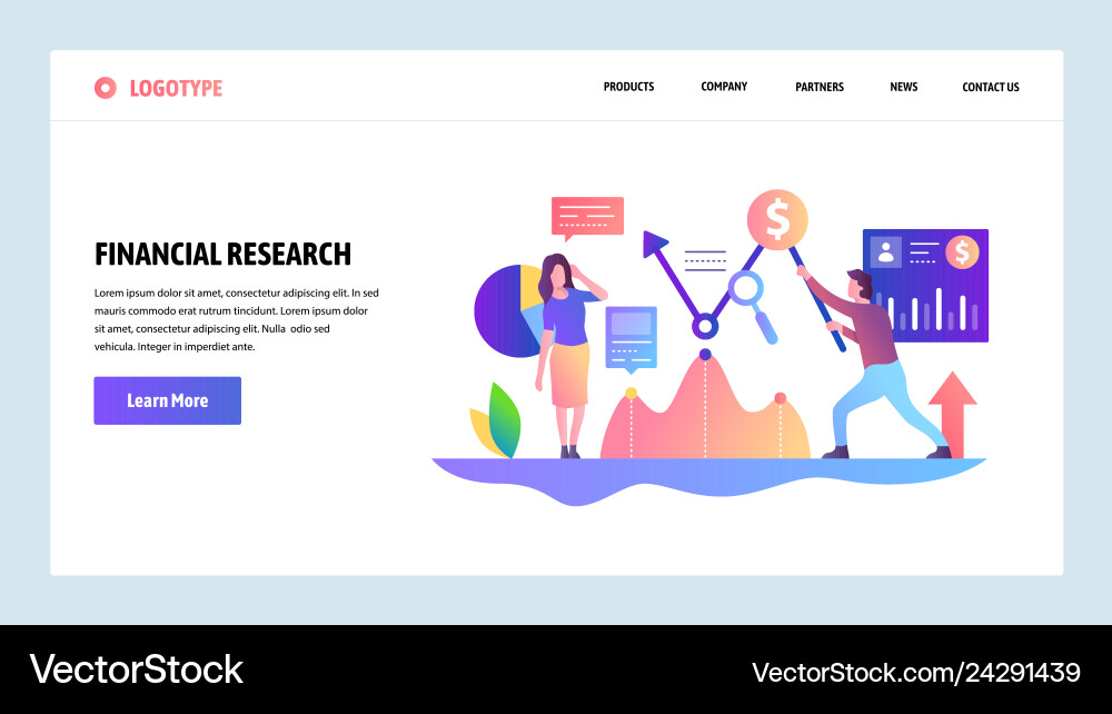 Web site design template financial Vector Image