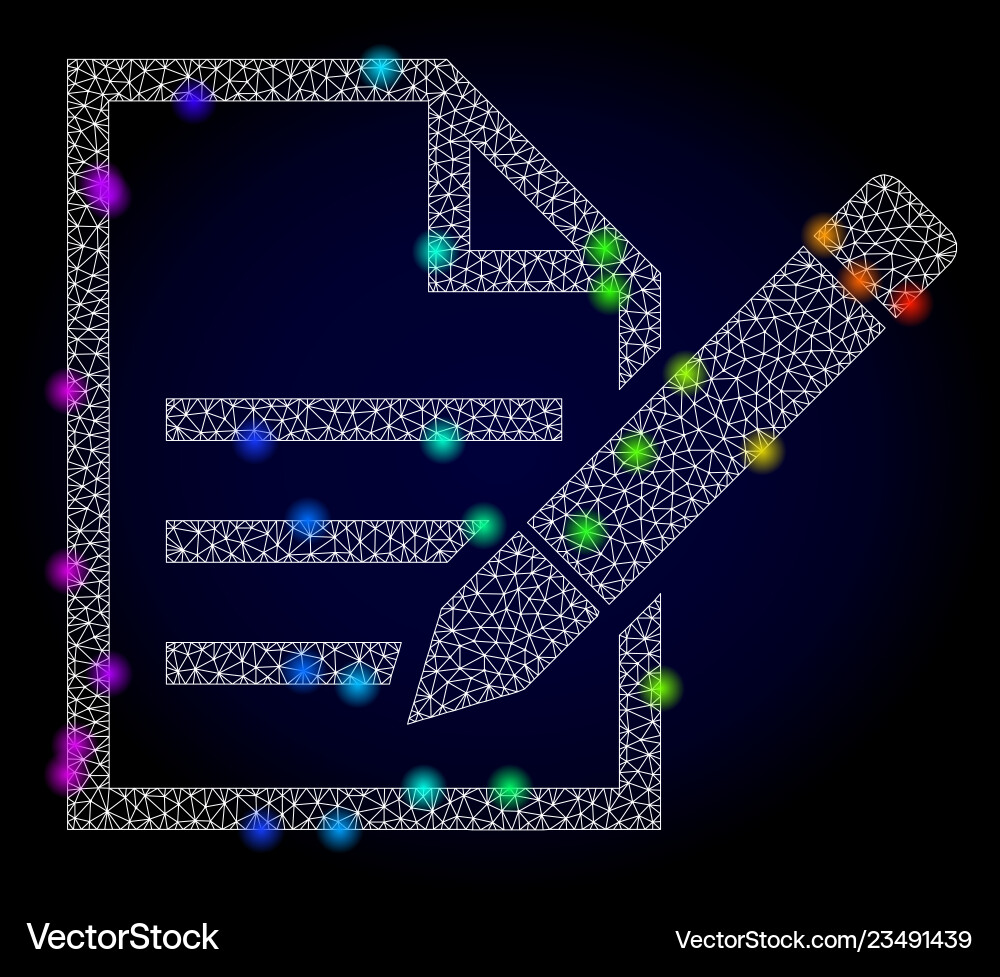 Wire frame mesh edit text page with rainbow Wire frame mesh edit text page with rainbow vector image