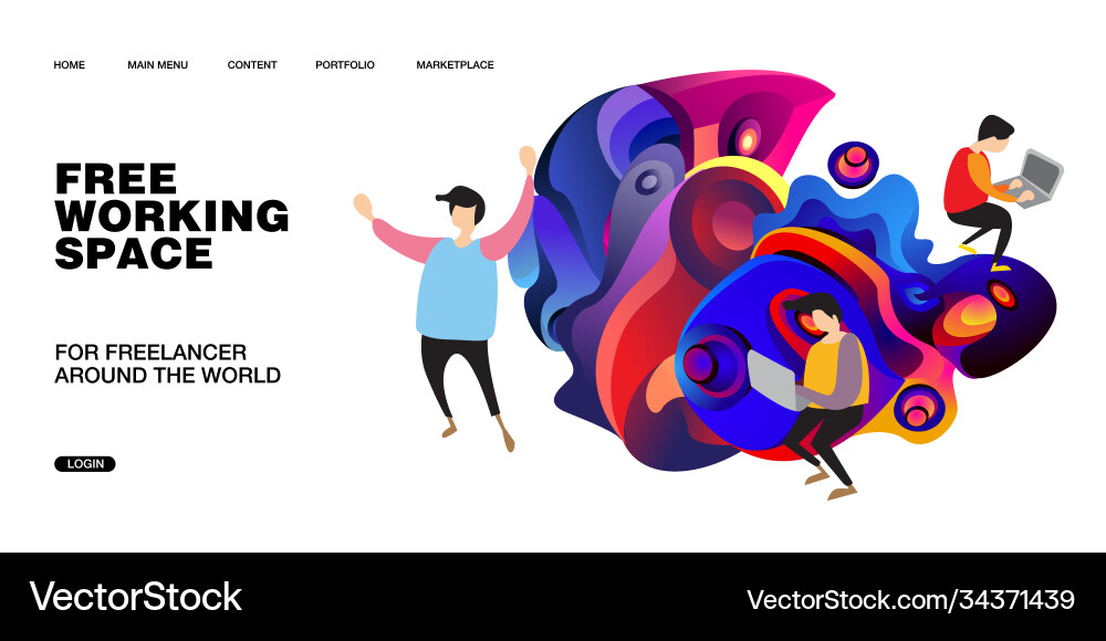 Working space and design for website presentation Working space and design for website presentation Vector Image