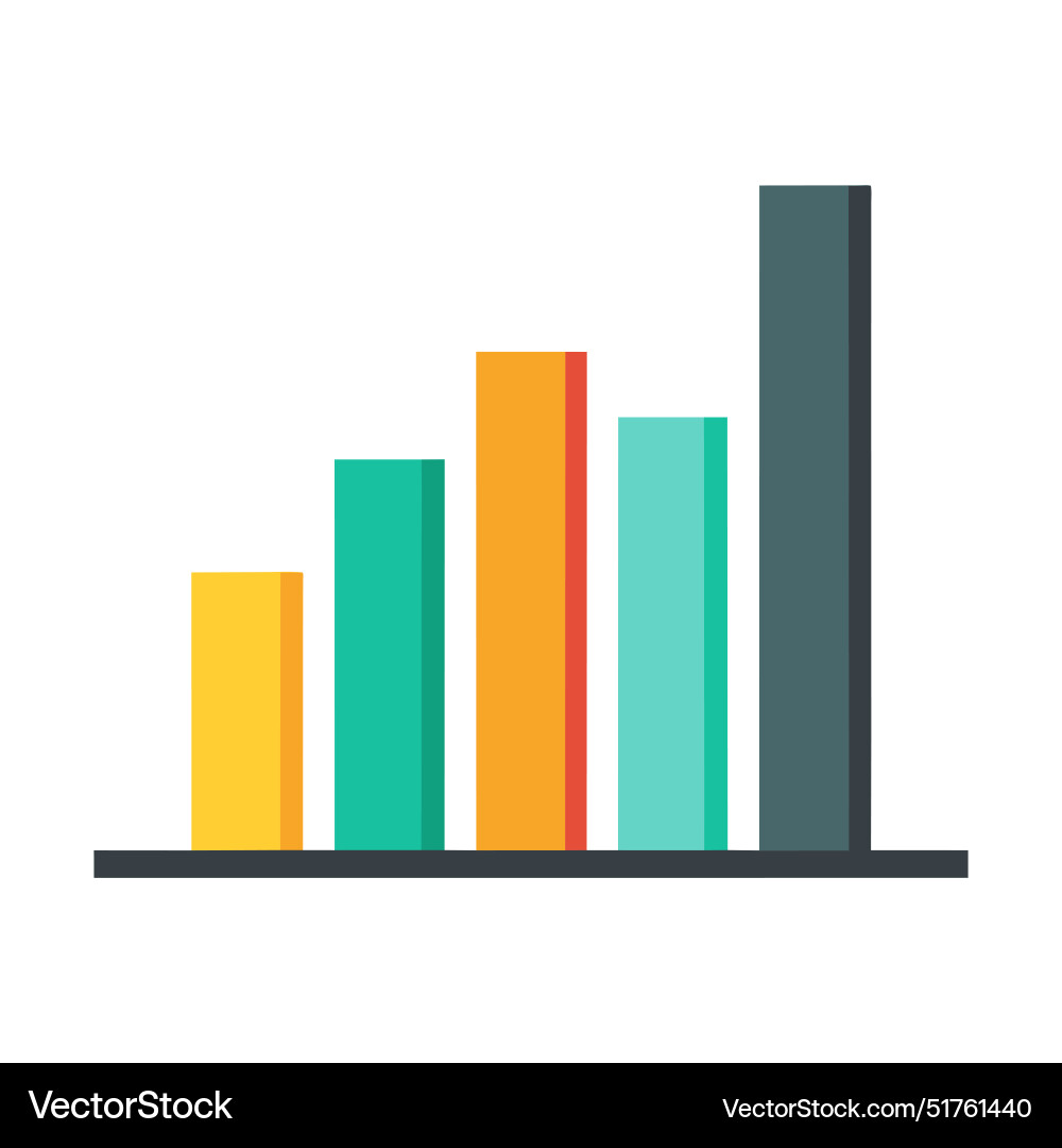 Bar chart flat on white background Vector Image
