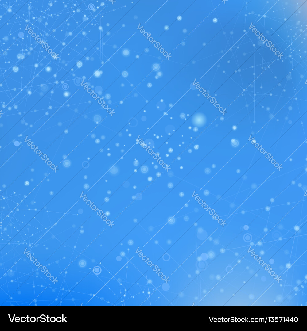 Blue technology background with particle vector image