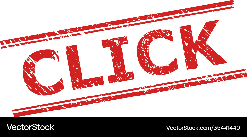 Click stamp with unclean texture and double vector image