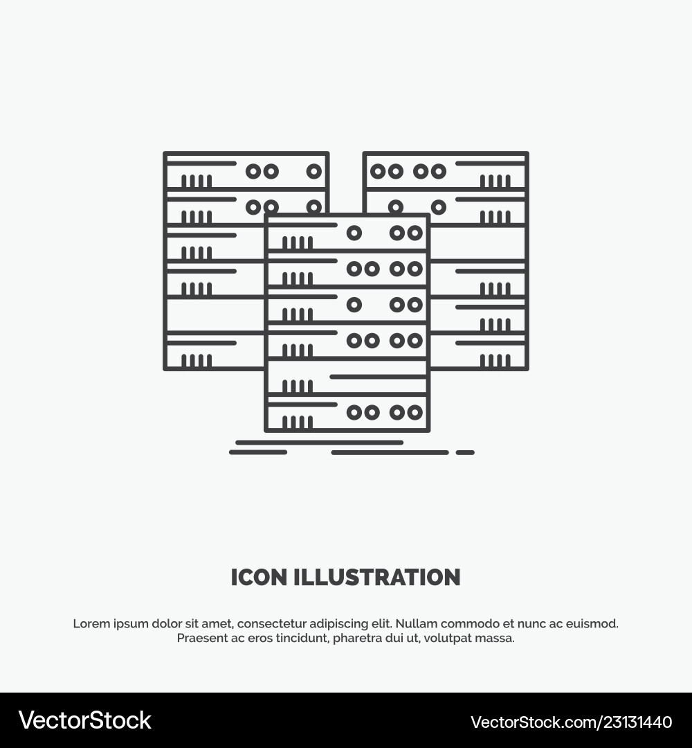 Data Center Server Icon - Network vector image