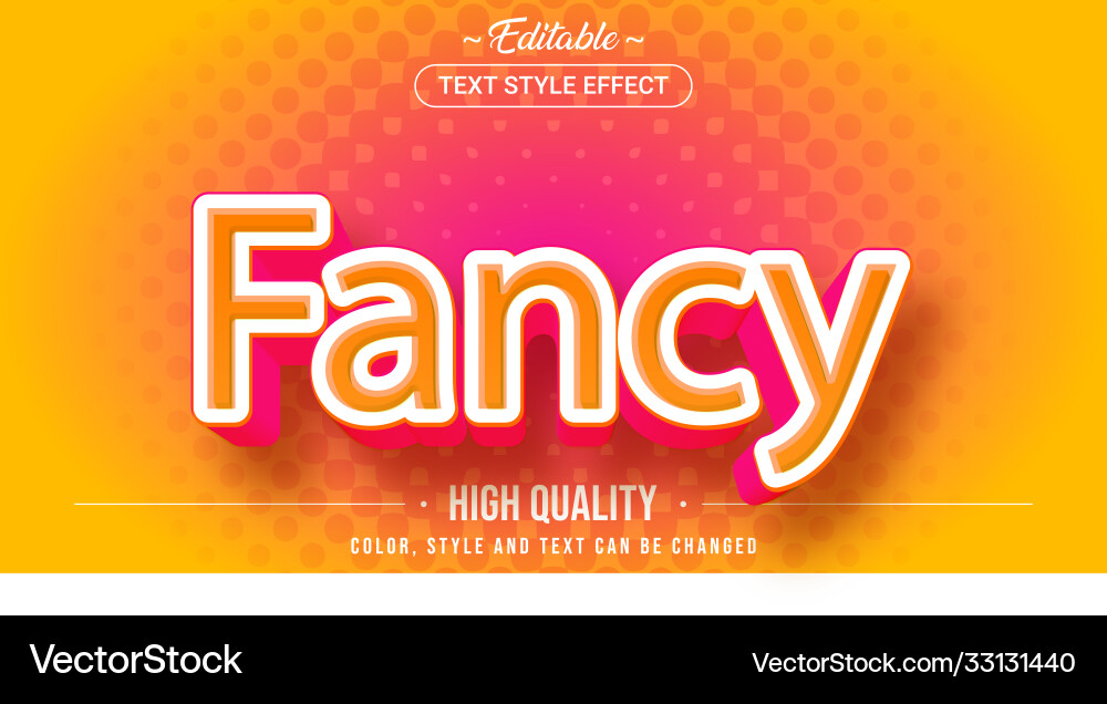 Editable text style effect - fancy theme Vector Image