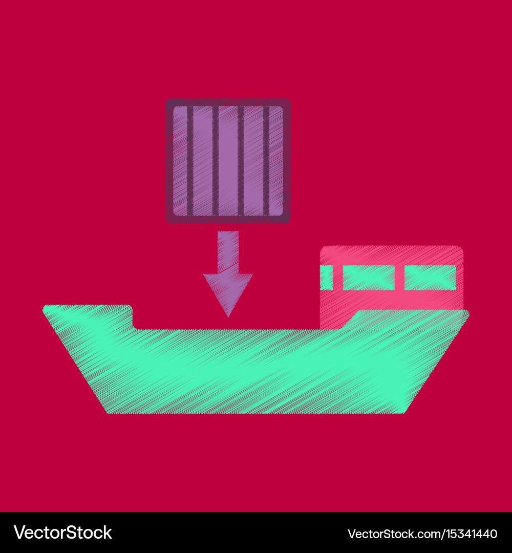 Flat icon in shading style container loading vector image