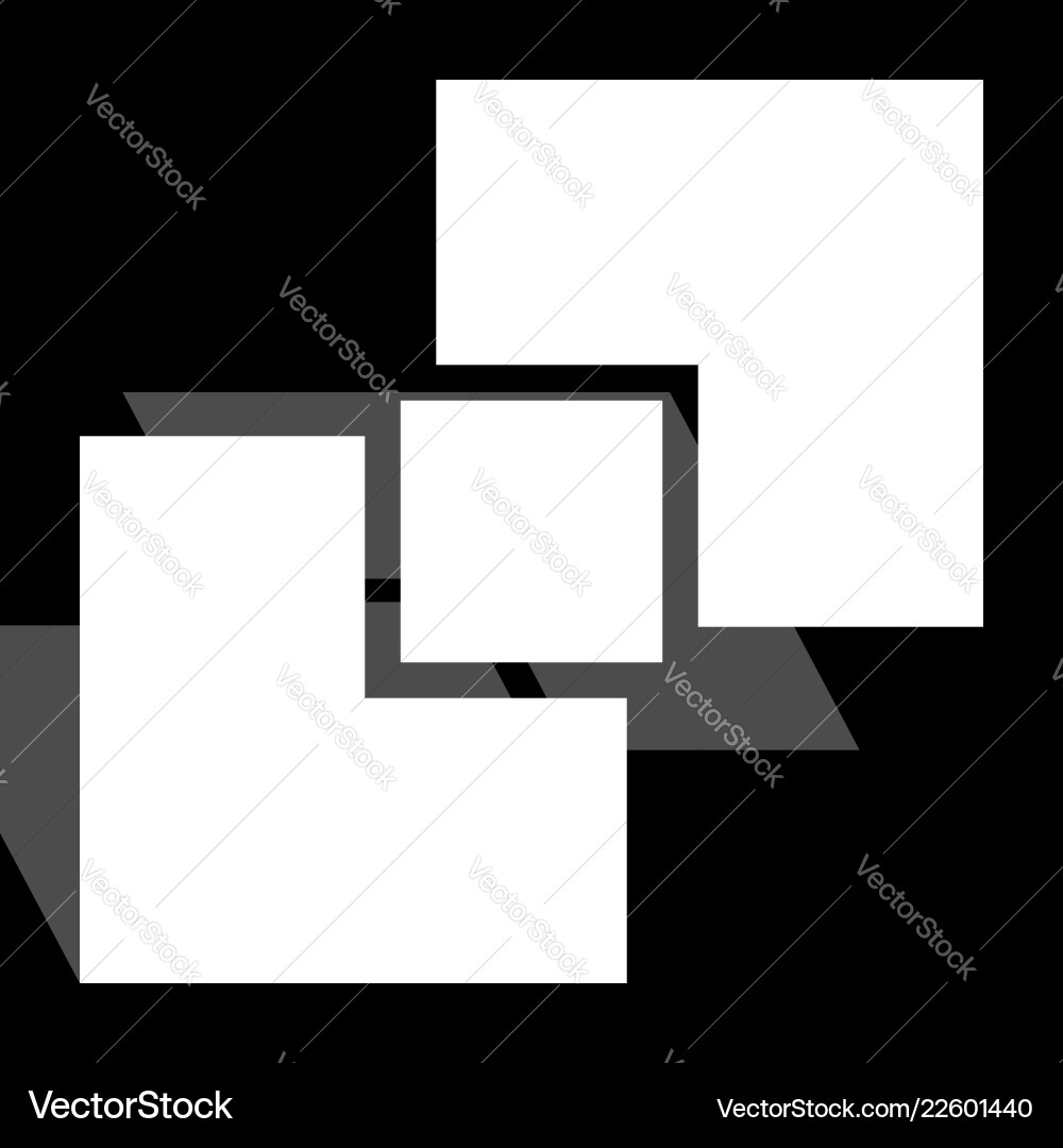 Generic symbol with overlapping squares Vector Image