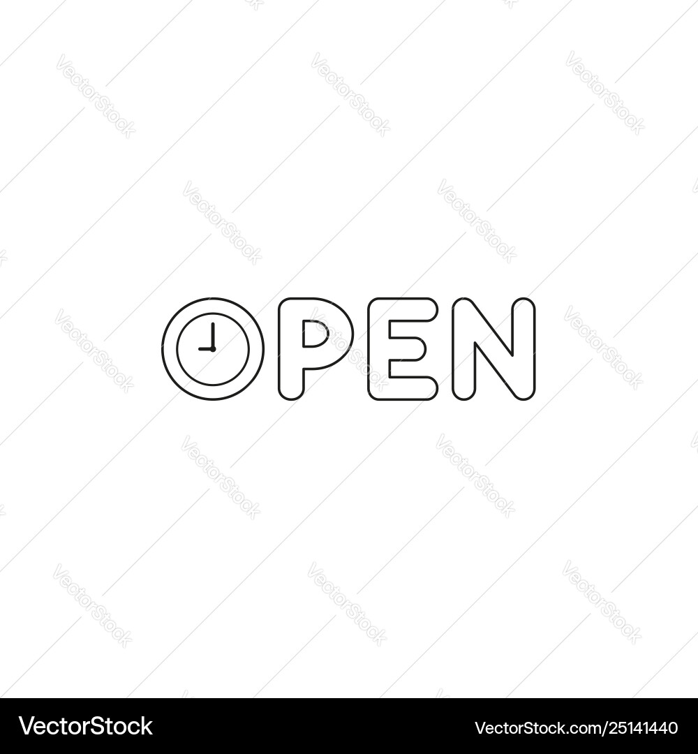 Icon concept open text with clock time shows 9 Icon concept open text with clock time shows 9 Vector Image