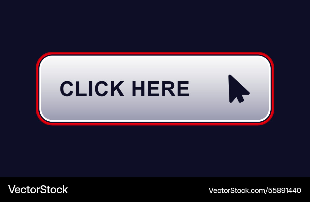 Interaktiv klicken Sie hier Taste mit Cursor Pfeil vektorbild