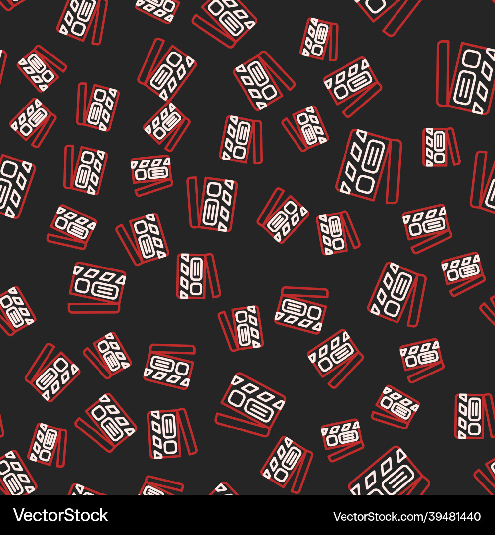 Line movie clapper icon isolated seamless pattern Vector Image