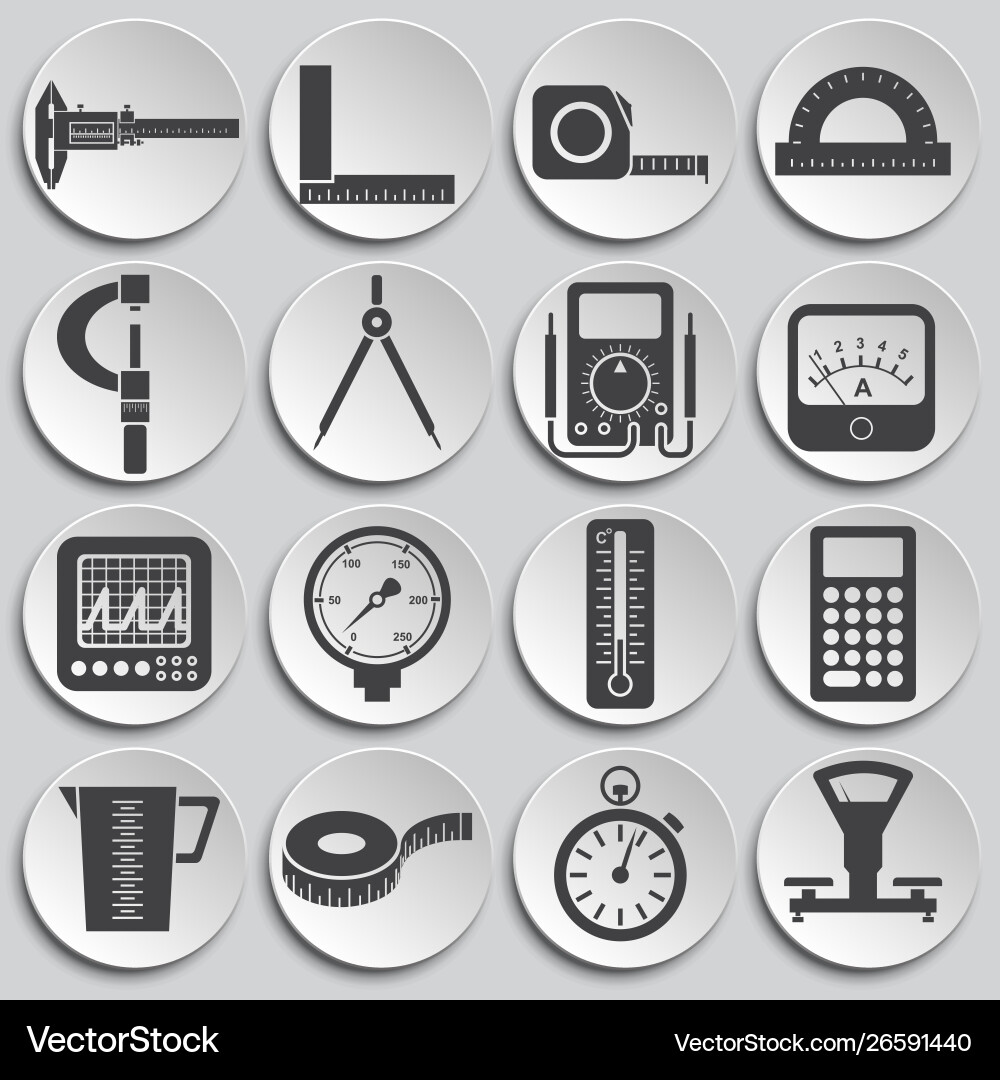 Measuring tool related icons set on background Measuring tool related icons set on background vector image