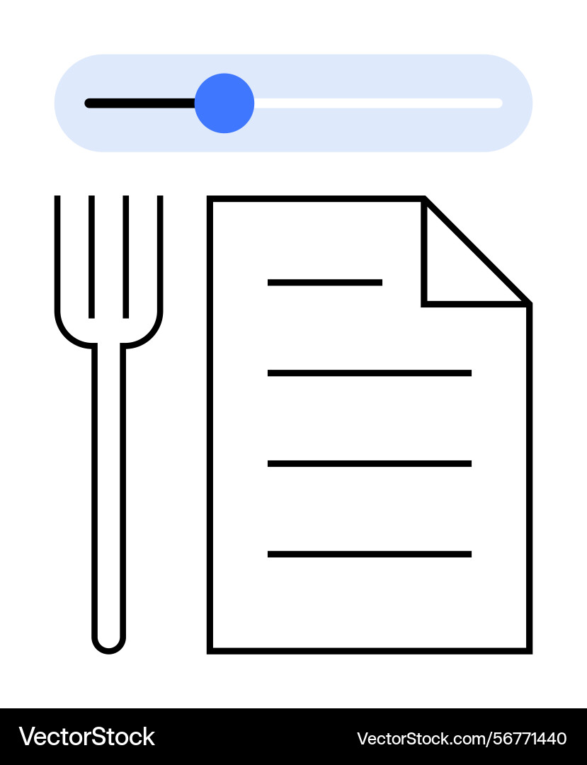 Menu and portion control concept with slider Menu and portion control concept with slider vector image