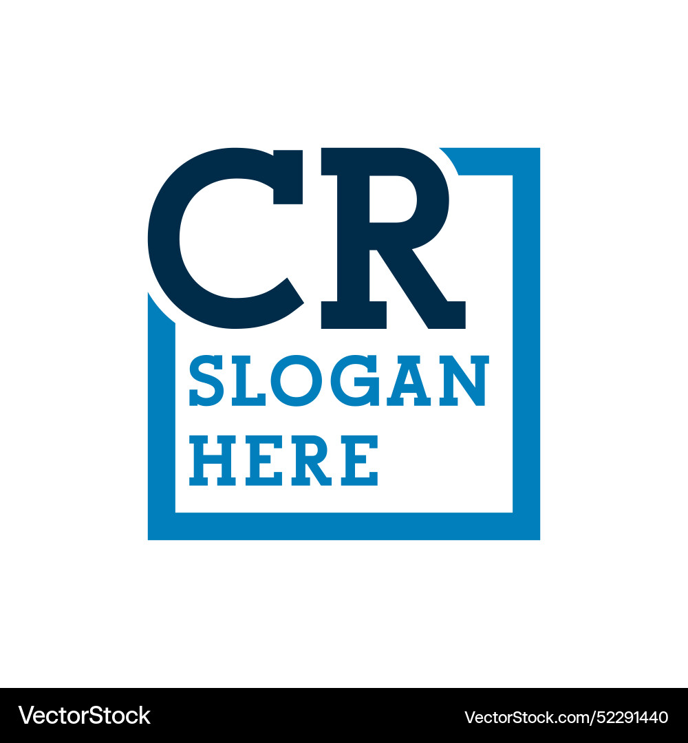 Minimal initials logo letters c and r cr initial Vector Image