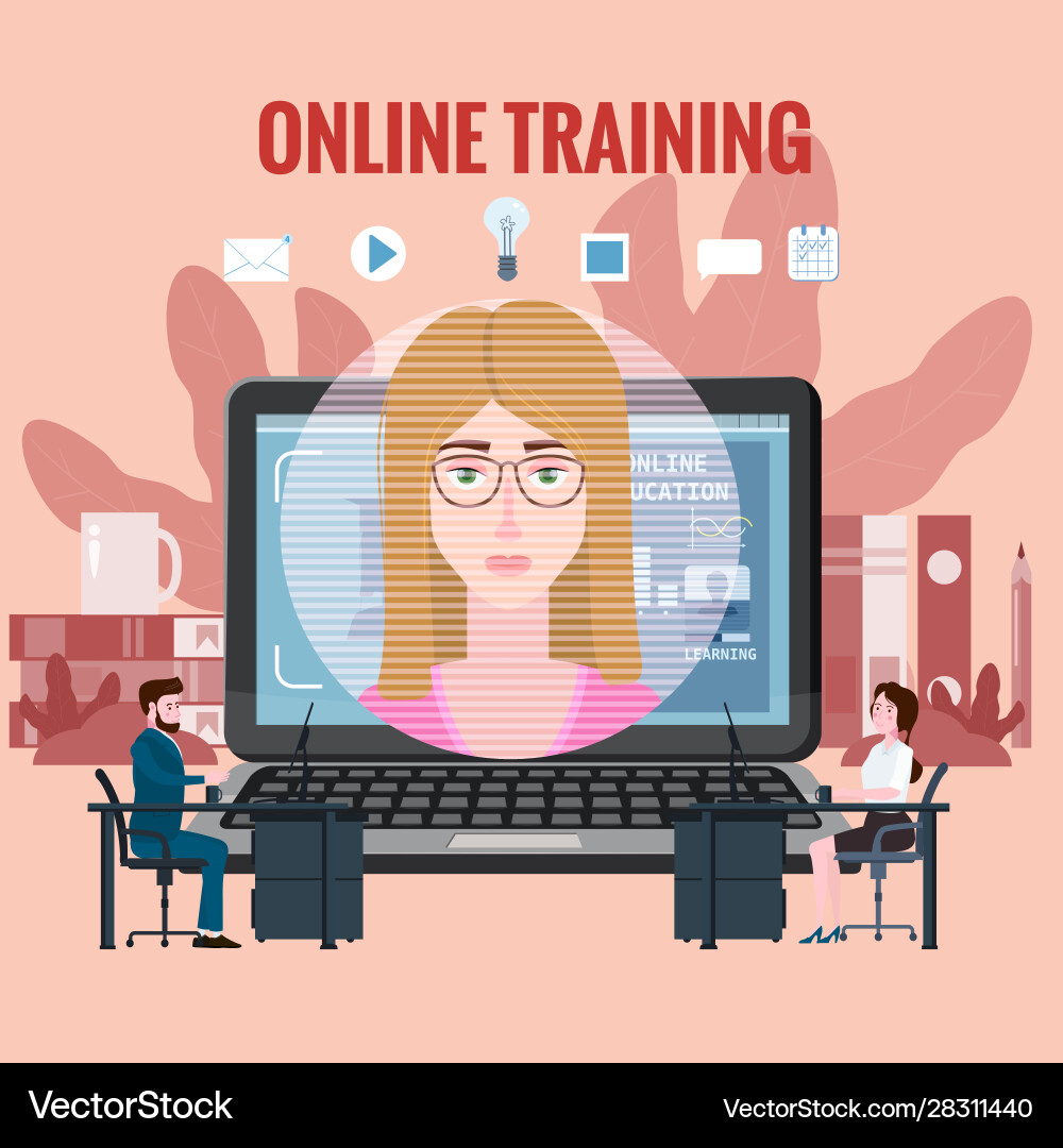 Online training coaching education workshops Online training coaching education workshops vector image