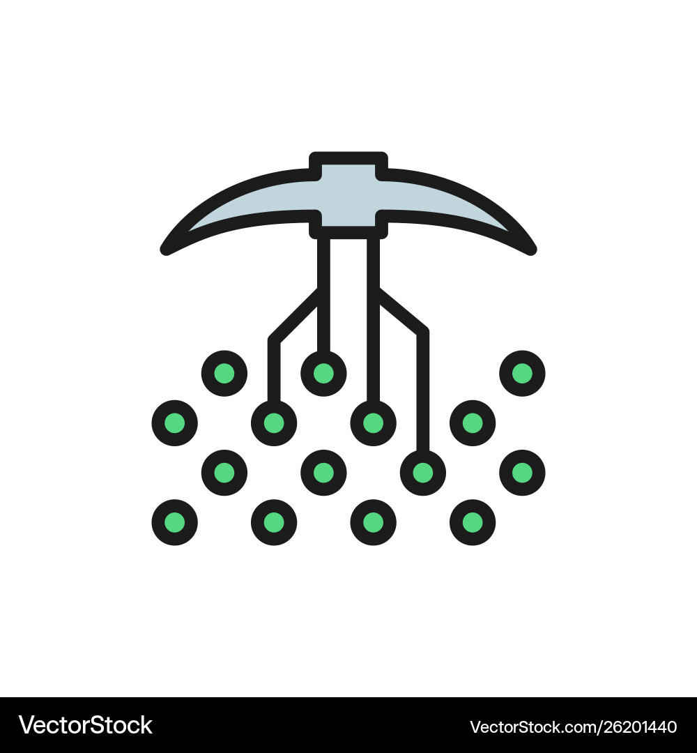 Pickaxe with closed contacts blockchain Pickaxe with closed contacts blockchain vector image