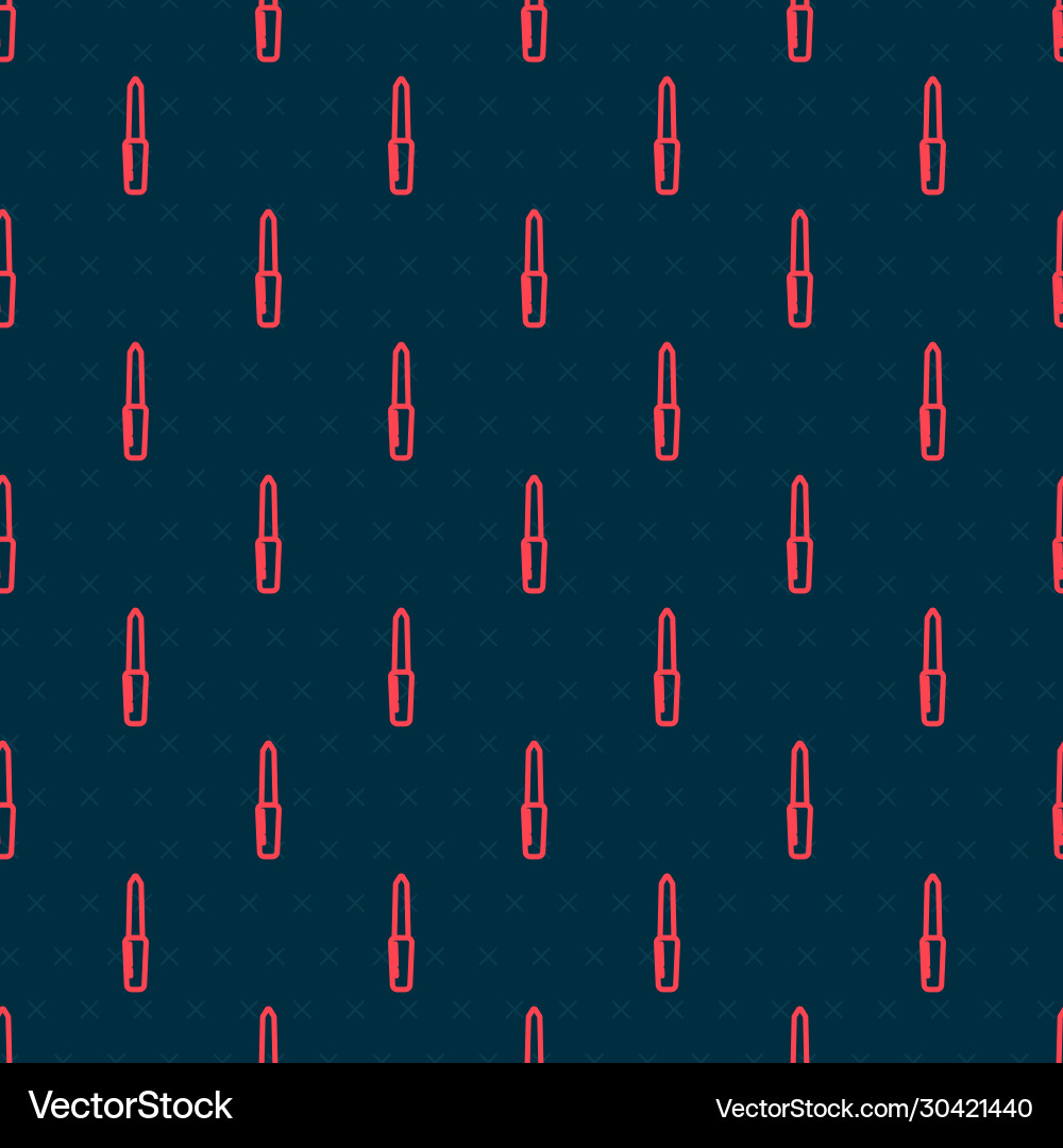 Red line nail file icon isolated seamless pattern Vector Image