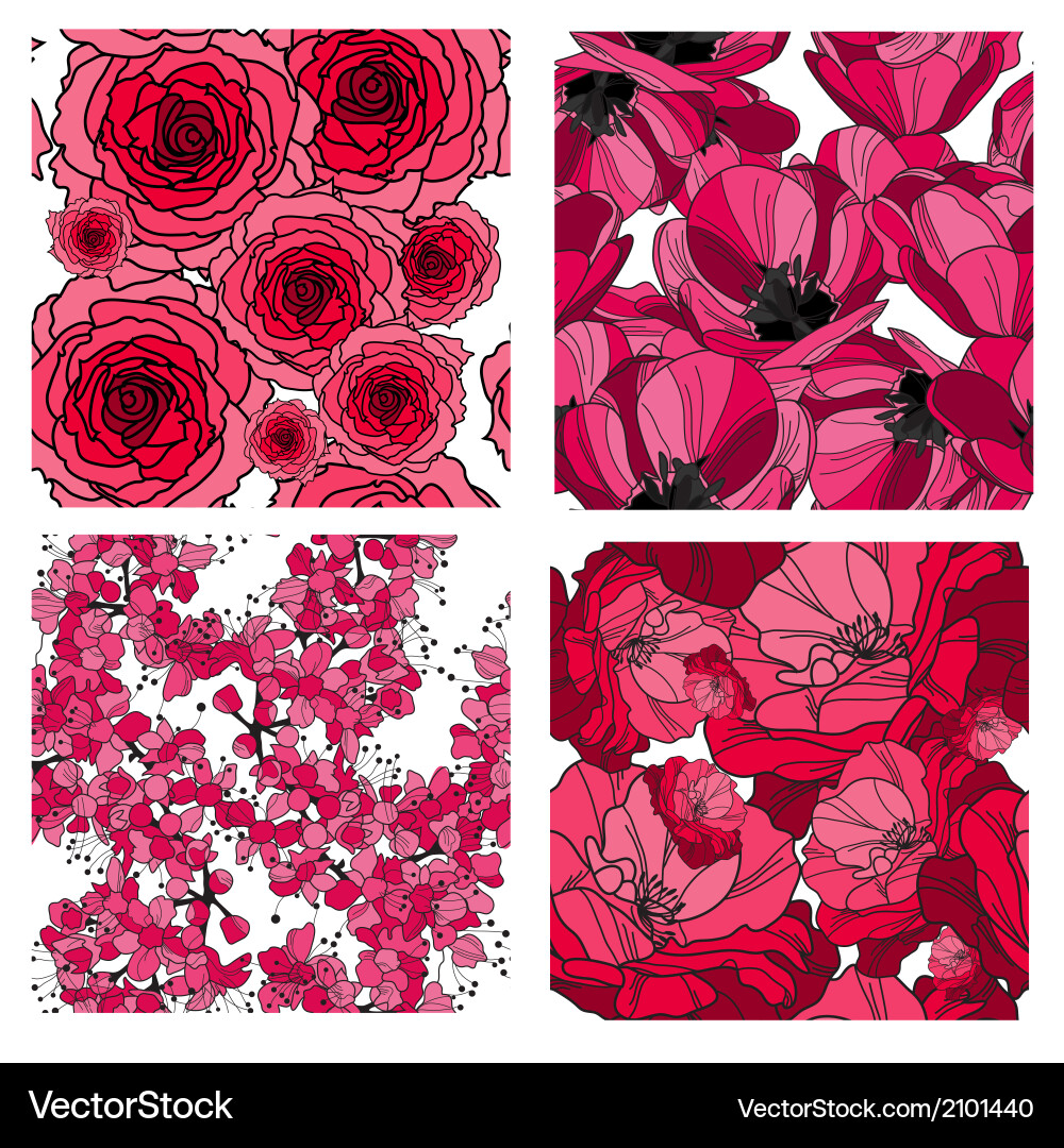 Seamless patterns set vector image