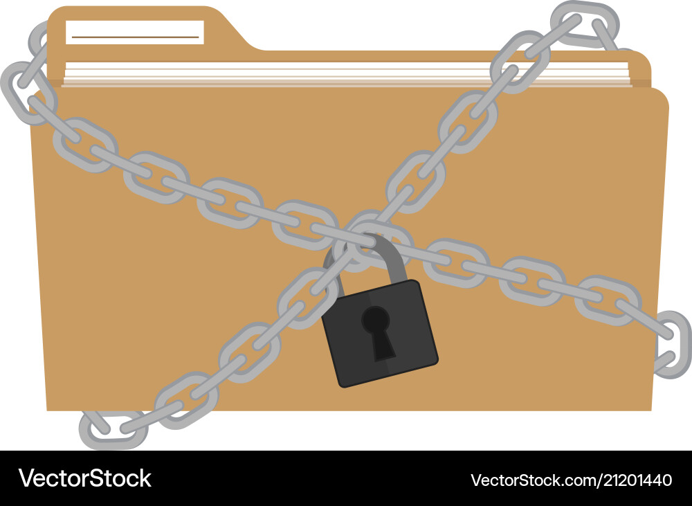 Secure Folder with Chain Lock vector image
