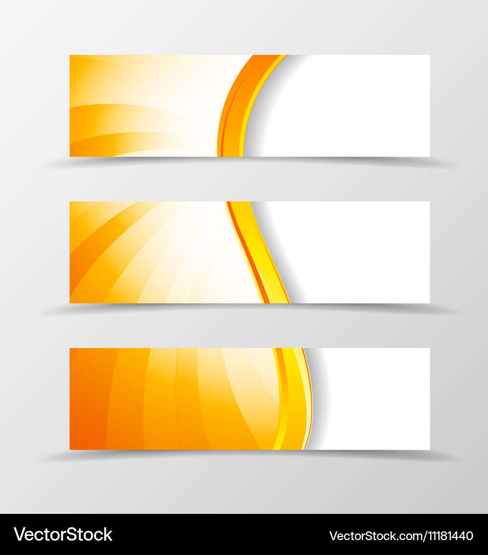 Set of header banner dynamic wave design vector image