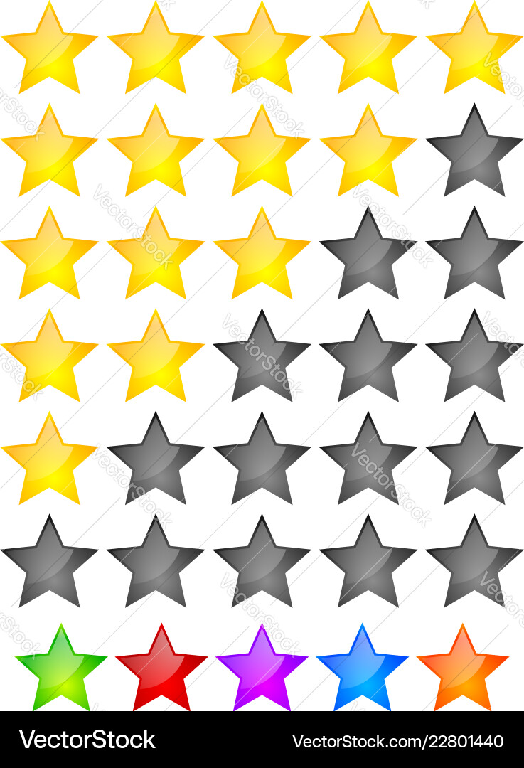 Star rating element system Star rating element system vector image