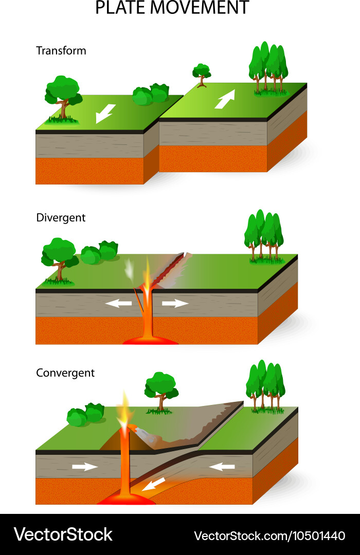Tectonic Plate Boundaries Royalty Free Vector Image