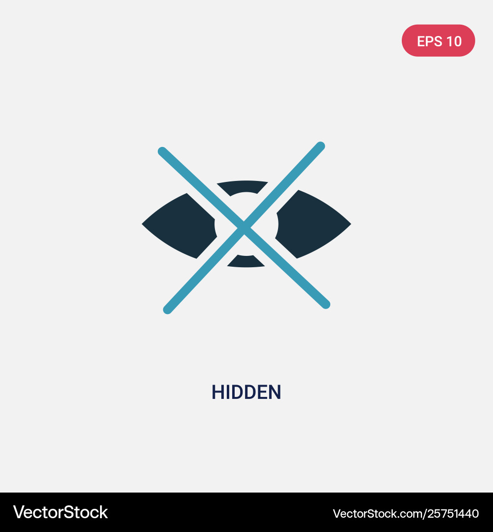 Two color hidden icon from user interface concept Two color hidden icon from user interface concept vector image
