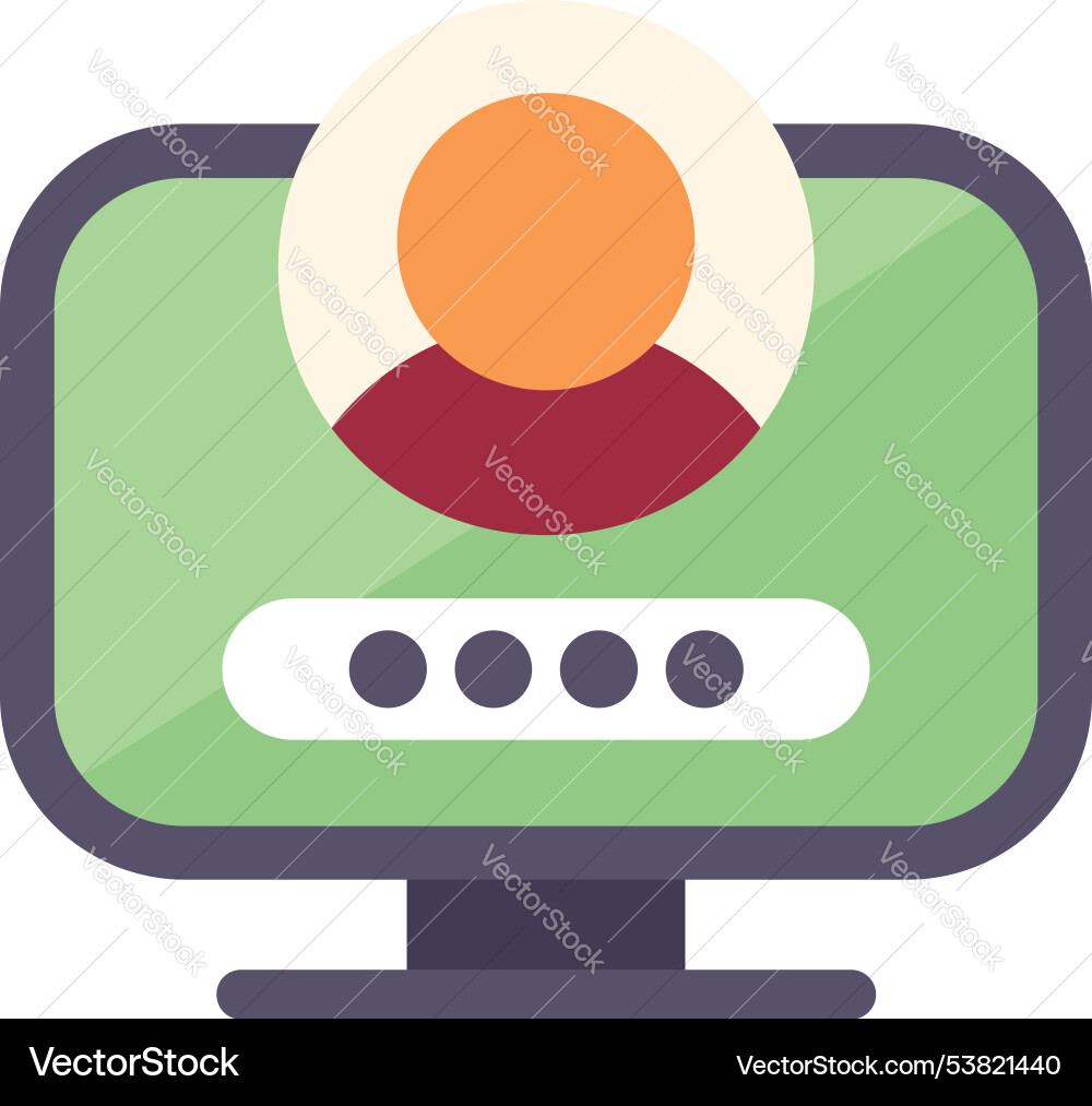 User entering password on computer for login User entering password on computer for login vector image