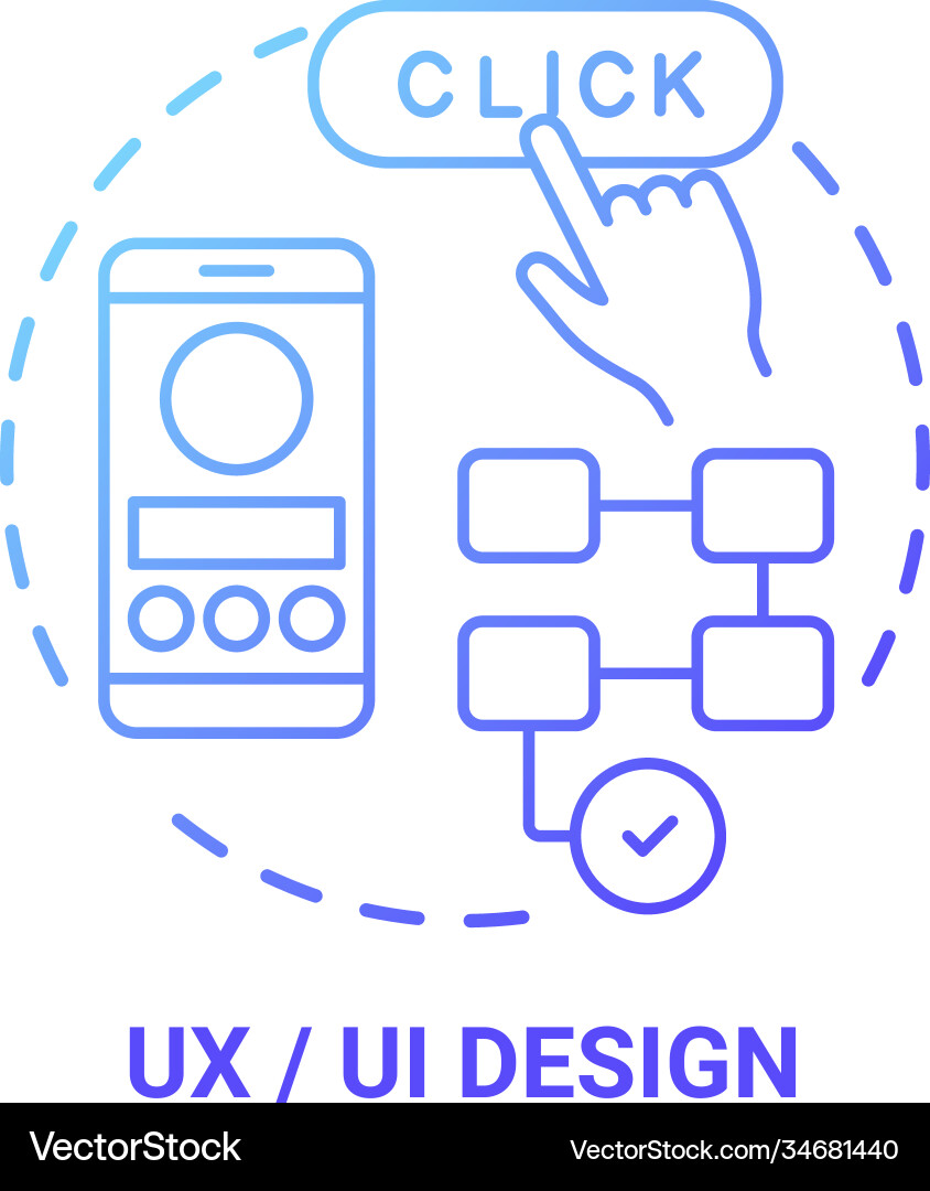 Ux and ui design concept icon Ux and ui design concept icon Vector Image