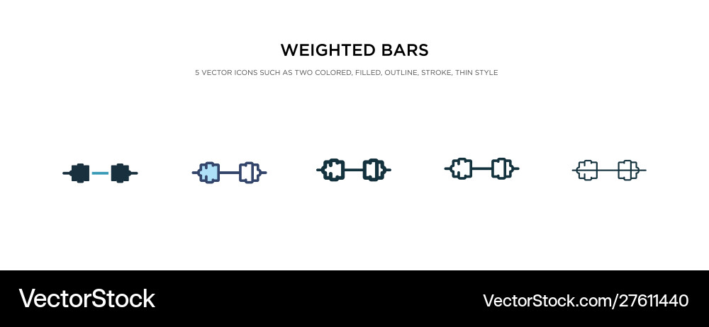 Weighted bars icon in different style two Weighted bars icon in different style two vector image
