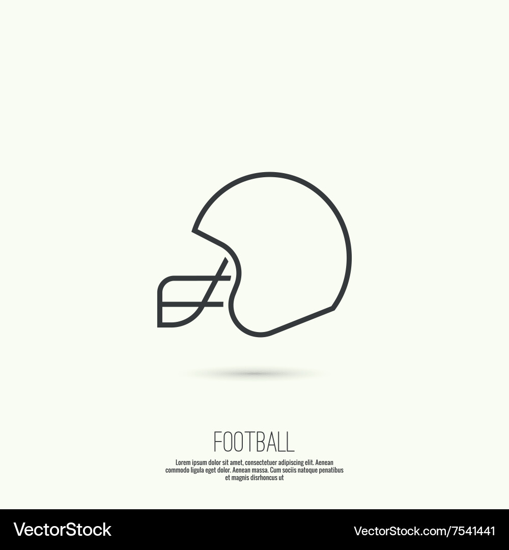 American Football Helmet Icon Vector Image