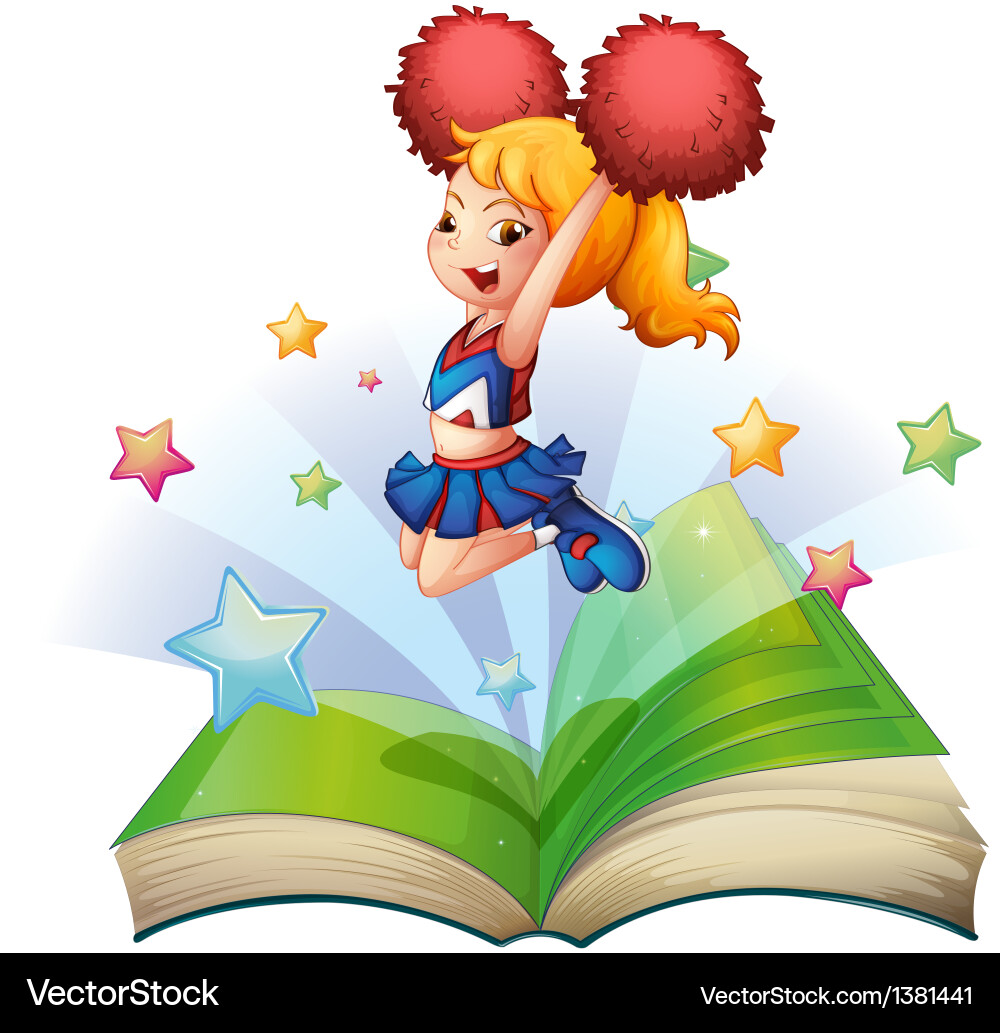 An open book with image of a dancing Vector Image