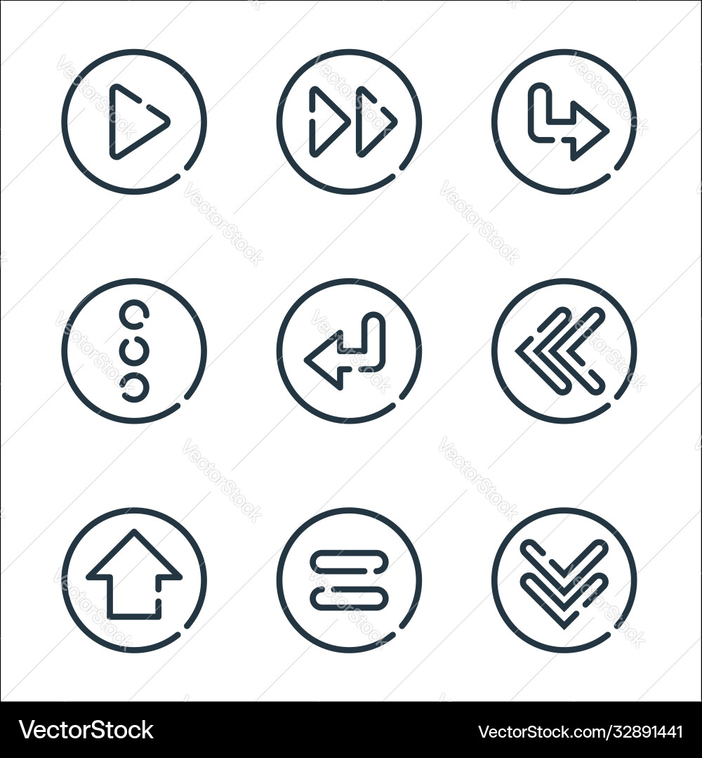 Arrow line icons linear set quality Arrow line icons linear set quality vector image