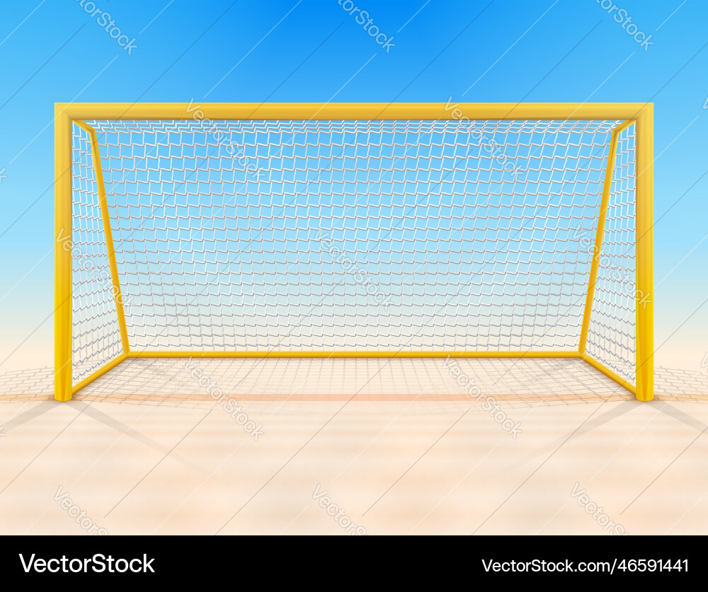 Beach soccer goal post with net front view Vector Image