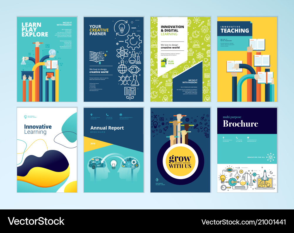 Brochure Templates - Education Focus Vector Image